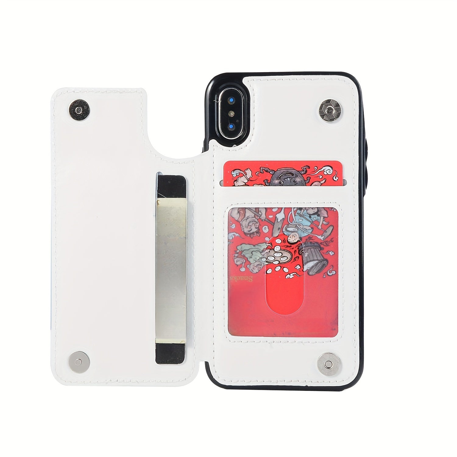for iPhone 16 15 14 13 12 11 Pro Max XR XS Max SE 2022/2020 7 8 Plus Wallet Case with Card Holder, Faux Leather Kickstand Card Slots Case, Double Magnetic Clasp and Durable Shockproof Cover