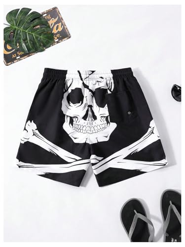GORGLITTER Men's Letter Graphic Track Shorts Drawstring Waist Summer Workout Shorts Streetwear