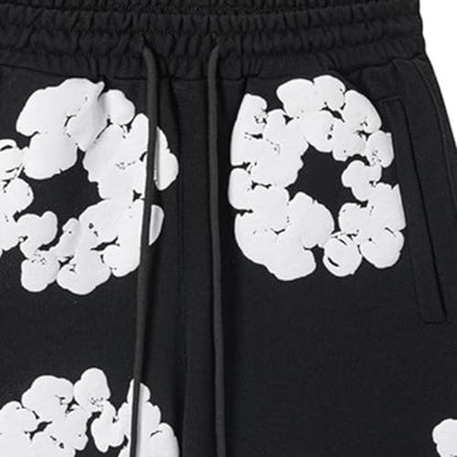 Foam Print, Shorts Made of Pure Cotton Material, Denim Tears Summer Shorts, Summer T-Shirt, Unisex Casual, Shorts