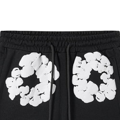Foam Print, Shorts Made of Pure Cotton Material, Denim Tears Summer Shorts, Summer T-Shirt, Unisex Casual, Shorts