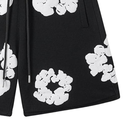 Foam Print, Shorts Made of Pure Cotton Material, Denim Tears Summer Shorts, Summer T-Shirt, Unisex Casual, Shorts