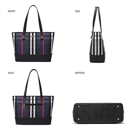 Women Fashion Synthetic Leather Handbags Tote Bag Shoulder Bag Top Handle Satchel Purse Set 4pcs
