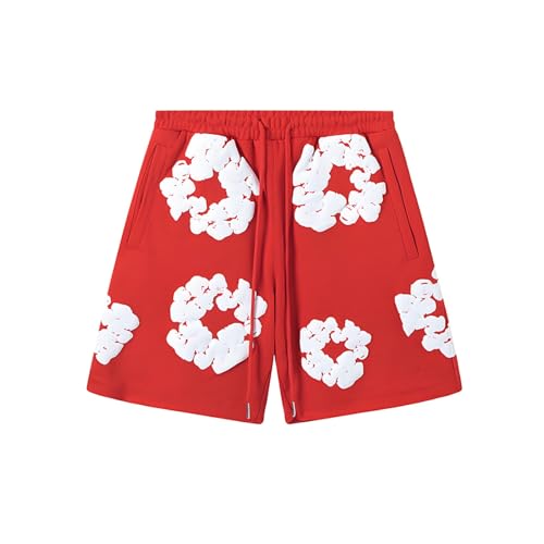 Foam Print, Shorts Made of Pure Cotton Material, Denim Tears Summer Shorts, Summer T-Shirt, Unisex Casual, Shorts