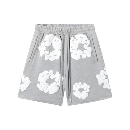 Foam Print, Shorts Made of Pure Cotton Material, Denim Tears Summer Shorts, Summer T-Shirt, Unisex Casual, Shorts