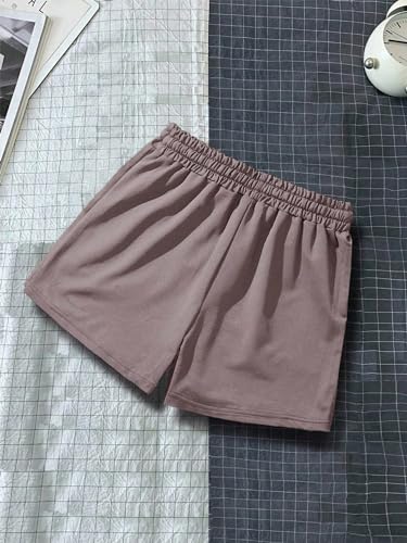 GORGLITTER Men's Letter Graphic Track Shorts Drawstring Waist Summer Workout Shorts Streetwear