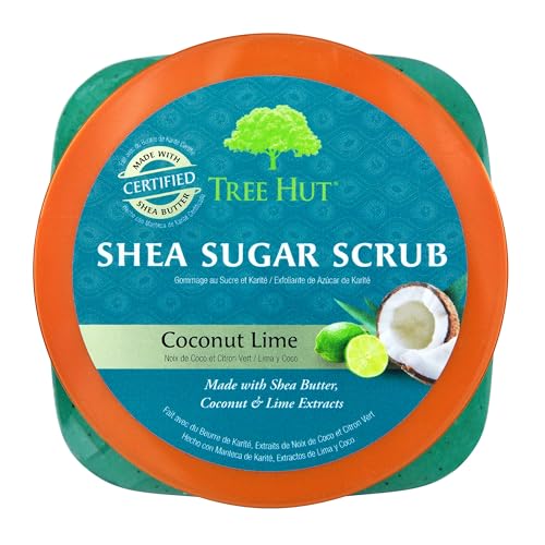 Tree Hut Shea Sugar Scrub Coco Colada, 18 oz, Ultra Hydrating and Exfoliating Scrub for Nourishing Essential Body Care