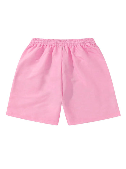 GORGLITTER Men's Letter Graphic Track Shorts Drawstring Waist Summer Workout Shorts Streetwear