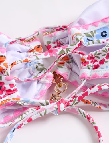 ZAFUL Women Strapless Bandeau Bikini U Wired Ruched 2 Piece Swimwear Cheeky Lace up Bathing Suits