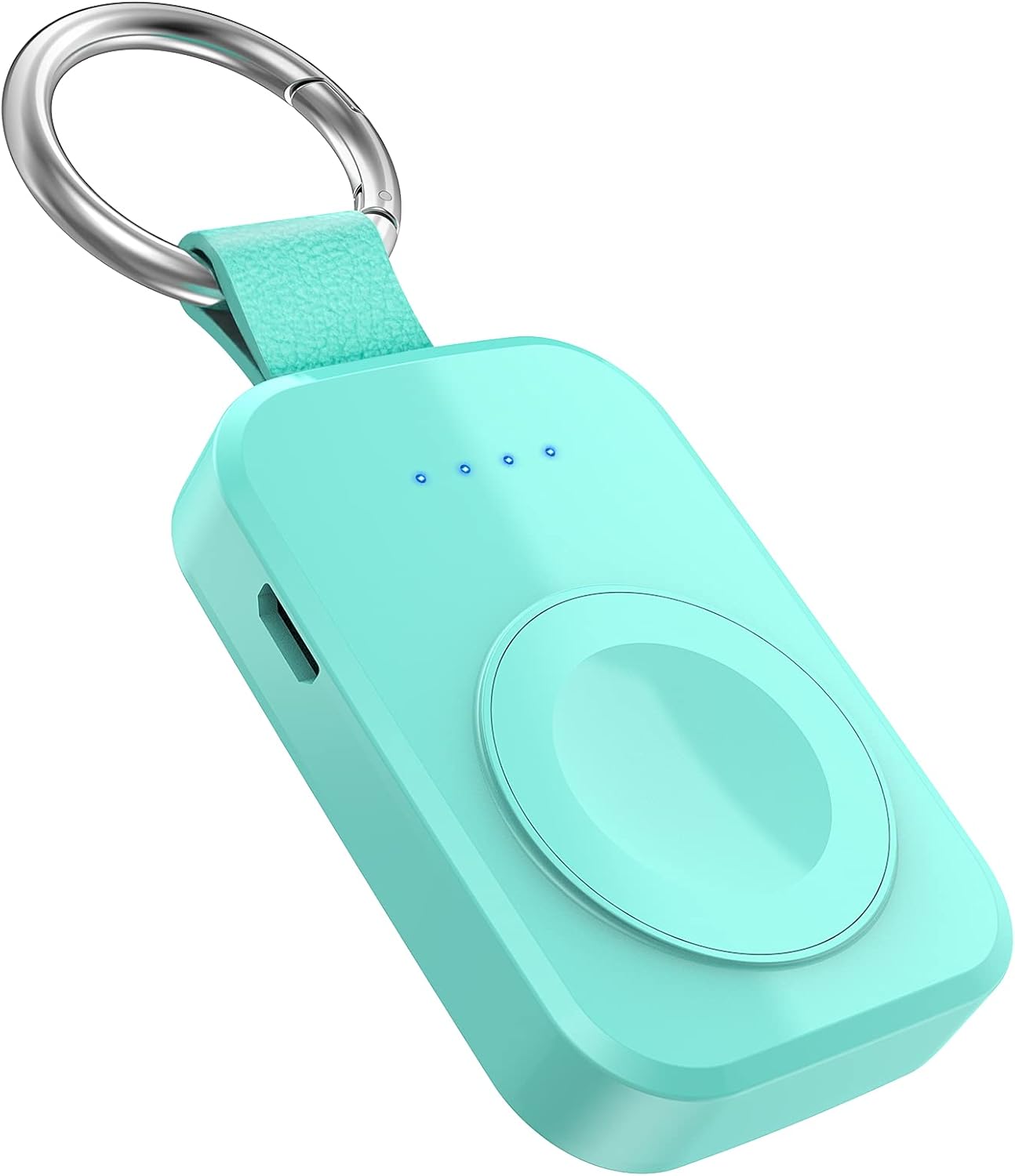 i.VALUX Portable Wireless Charger for Apple Watch Series 10/9/8/UItra/7/6/5/4/3/2/SE/Nike, Compact Magnetic iWatch Charger 1000mAh Power Bank Travel Keychain Style Gift for Mother Girl Birthday-Pink
