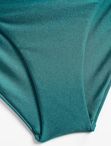 ZAFUL Women Strapless Bandeau Bikini U Wired Ruched 2 Piece Swimwear Cheeky Lace up Bathing Suits