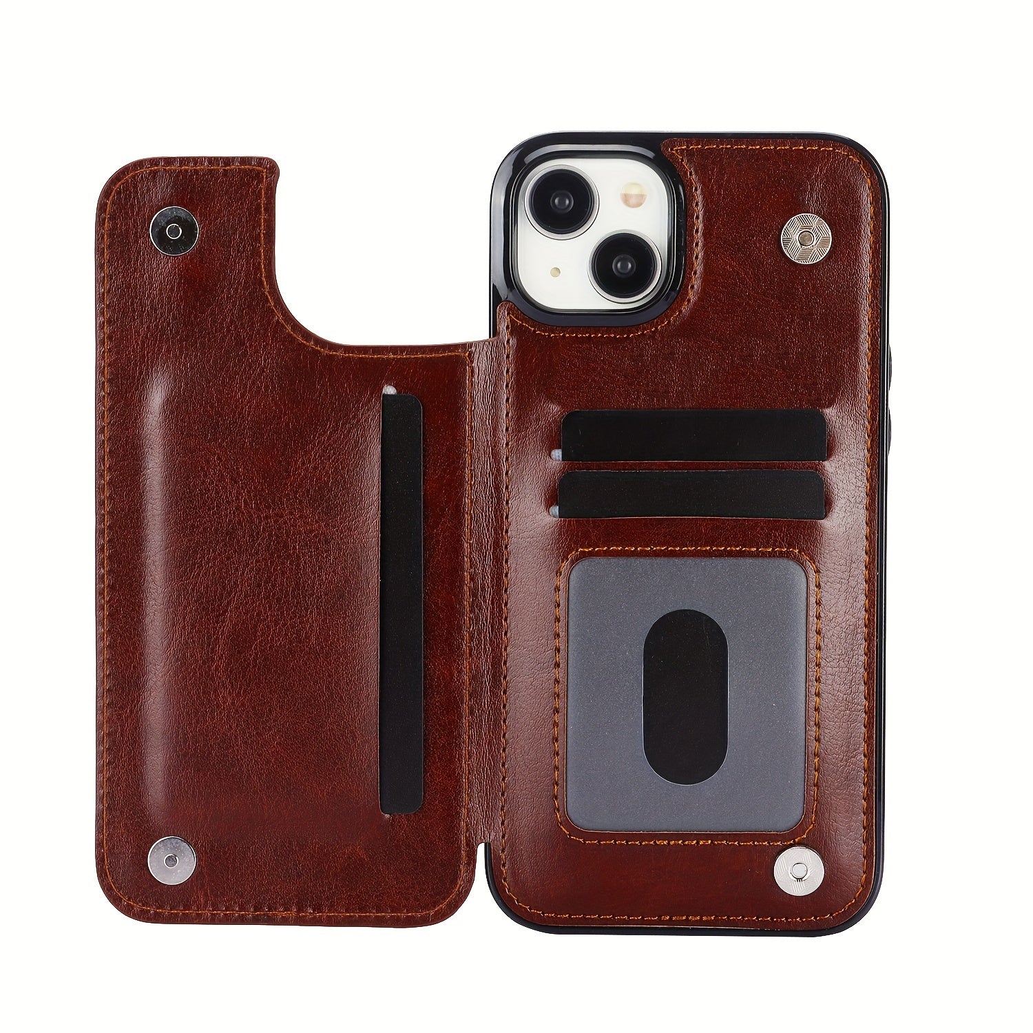 for iPhone 16 15 14 13 12 11 Pro Max XR XS Max SE 2022/2020 7 8 Plus Wallet Case with Card Holder, Faux Leather Kickstand Card Slots Case, Double Magnetic Clasp and Durable Shockproof Cover