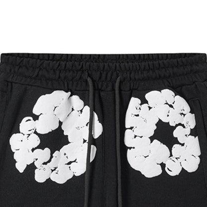 Foam Print, Shorts Made of Pure Cotton Material, Denim Tears Summer Shorts, Summer T-Shirt, Unisex Casual, Shorts
