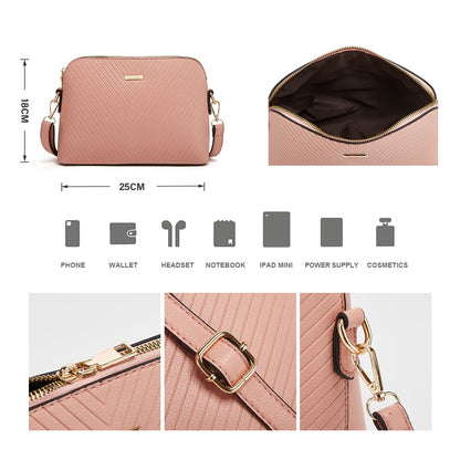 Women Fashion Synthetic Leather Handbags Tote Bag Shoulder Bag Top Handle Satchel Purse Set 4pcs