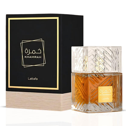 Lattafa Khamrah - Vanilla, Warm Spicy, Amber, Cinnamon - Eau de Parfum Long-Lasting Fragrance for Unisex, 3.40 Ounce / 100 ml