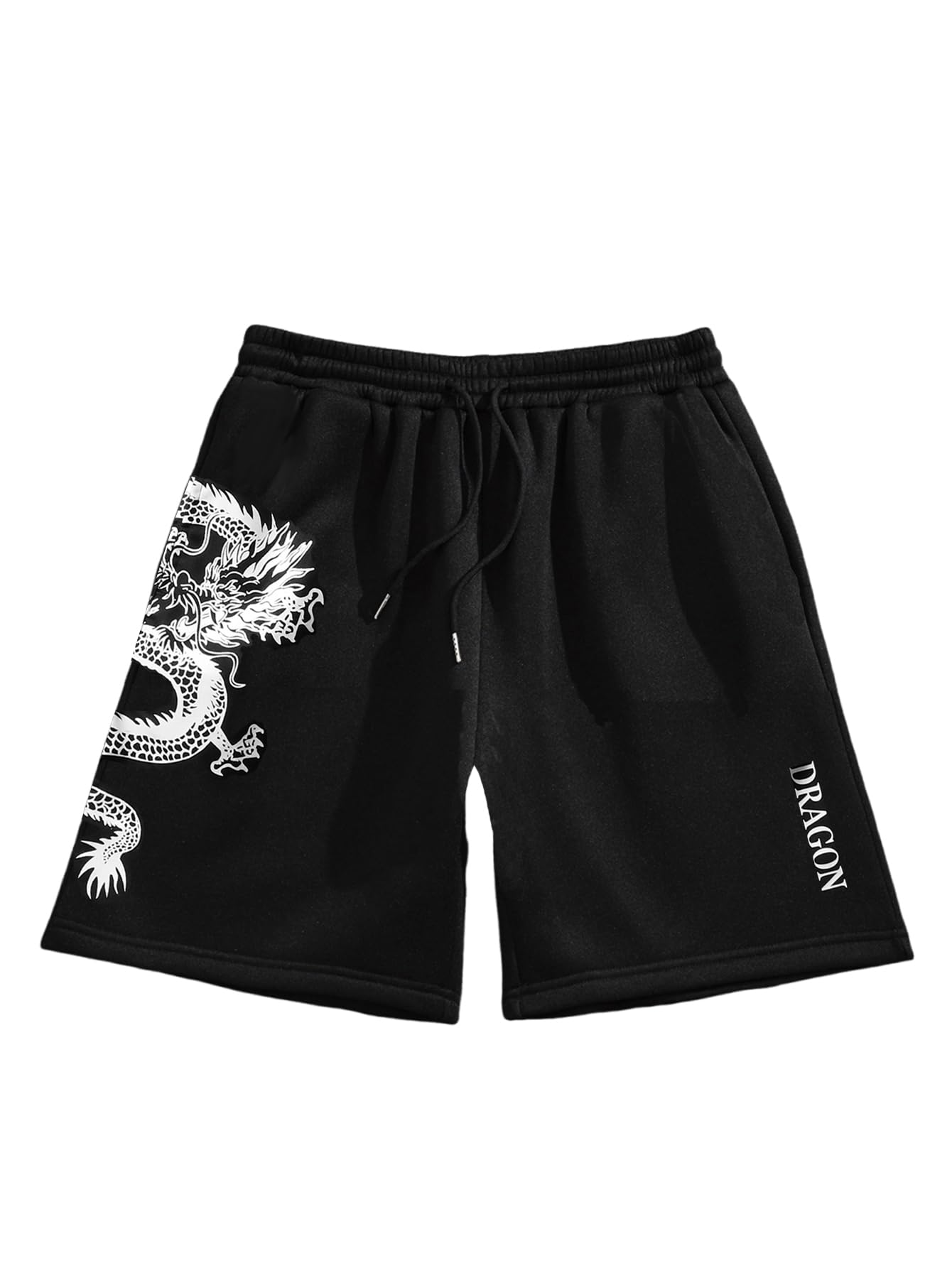 GORGLITTER Men's Letter Graphic Track Shorts Drawstring Waist Summer Workout Shorts Streetwear