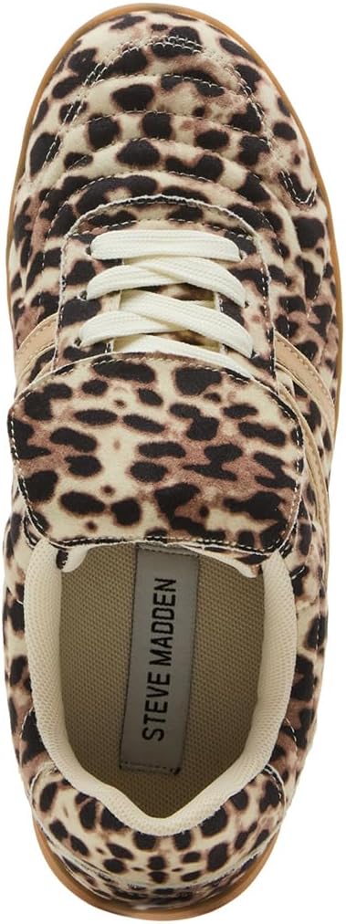 Steve Madden Women's Women's Madrid Sneaker, Leopard/Bone, 7