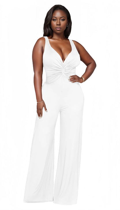 Jumpsuits for Women Dressy Casual Wide Leg Rompers Pants One Piece Suits Sleeveless High Waist Vacation Party Club