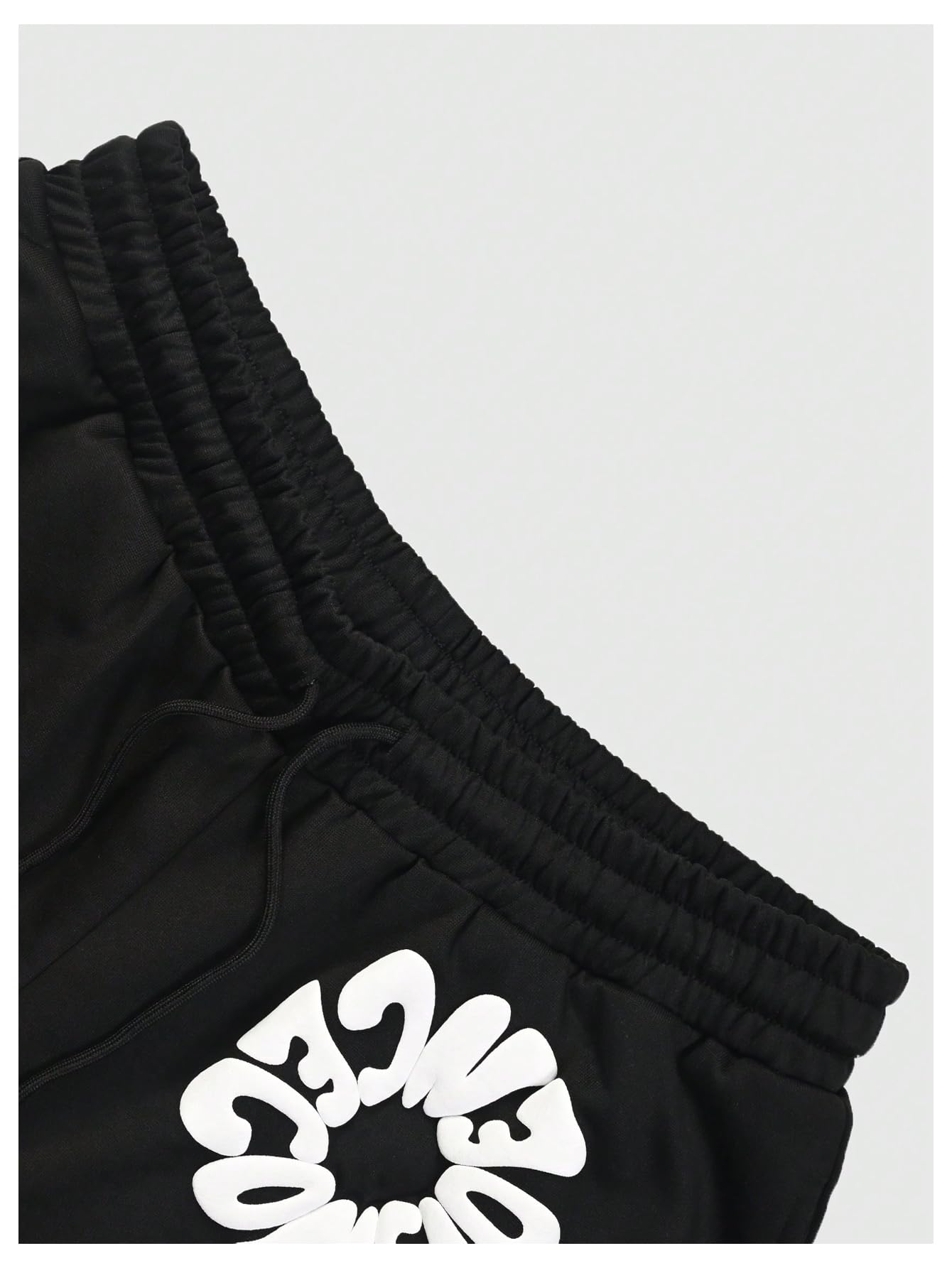 GORGLITTER Men's Letter Graphic Track Shorts Drawstring Waist Summer Workout Shorts Streetwear