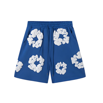 Foam Print, Shorts Made of Pure Cotton Material, Denim Tears Summer Shorts, Summer T-Shirt, Unisex Casual, Shorts
