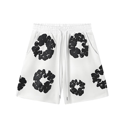 Foam Print, Shorts Made of Pure Cotton Material, Denim Tears Summer Shorts, Summer T-Shirt, Unisex Casual, Shorts