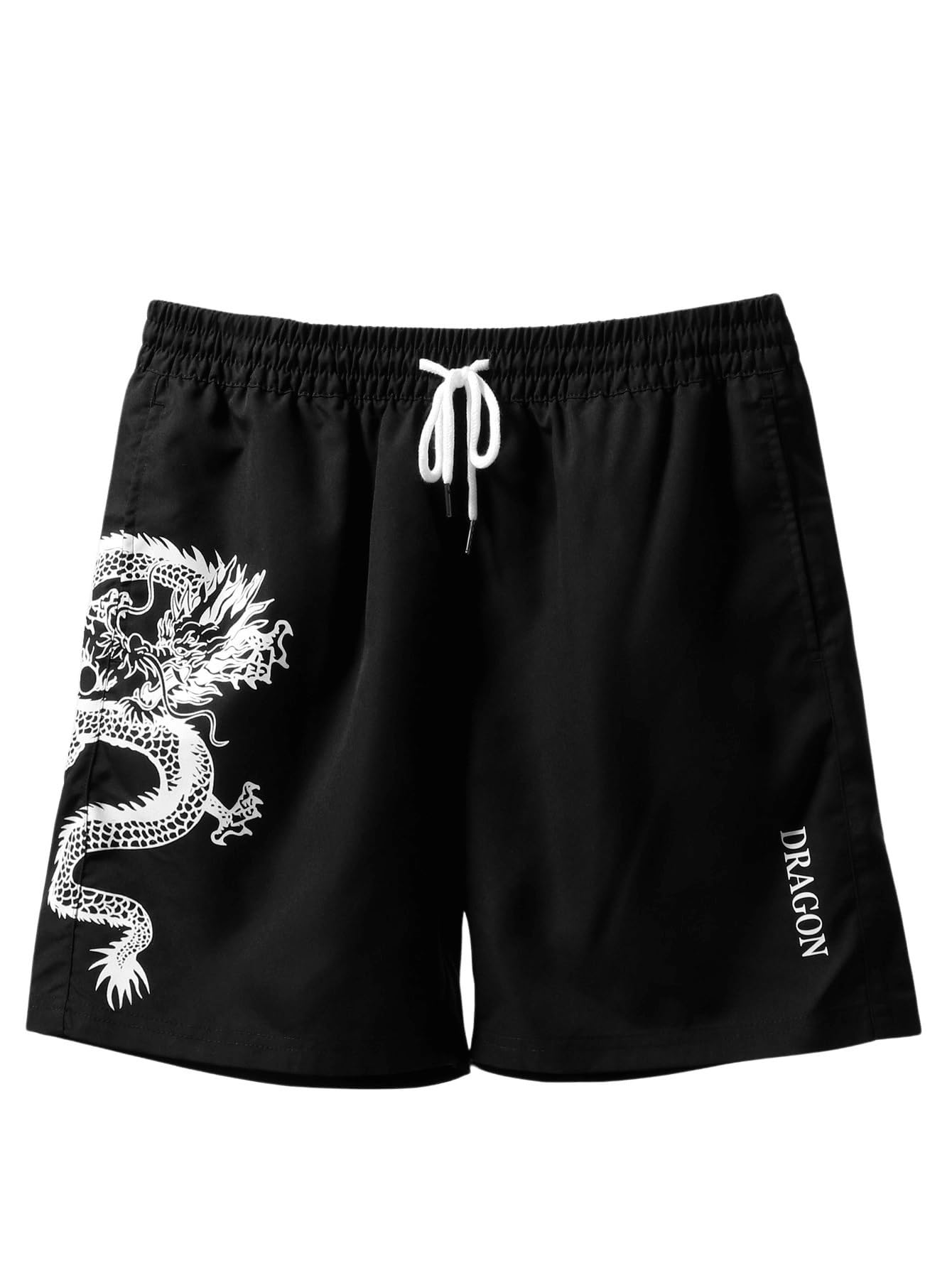 GORGLITTER Men's Letter Graphic Track Shorts Drawstring Waist Summer Workout Shorts Streetwear