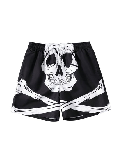 GORGLITTER Men's Letter Graphic Track Shorts Drawstring Waist Summer Workout Shorts Streetwear
