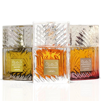 Lattafa Khamrah - Vanilla, Warm Spicy, Amber, Cinnamon - Eau de Parfum Long-Lasting Fragrance for Unisex, 3.40 Ounce / 100 ml