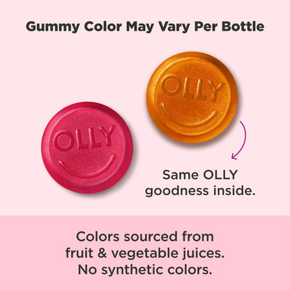 OLLY Undeniable Beauty Gummy, for Hair, Skin, Nails, Biotin, Vitamin C, Keratin, Chewable Supplement, Grapefruit, 30 Day Supply - 120 Count