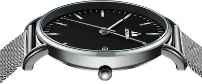 LN LENQIN Mens Watches Waterproof Stainless Steel Watch for Men Analog Quartz Fashion Business Designer Wristwatch