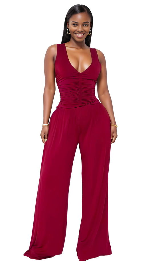 Jumpsuits for Women Dressy Casual Wide Leg Rompers Pants One Piece Suits Sleeveless High Waist Vacation Party Club