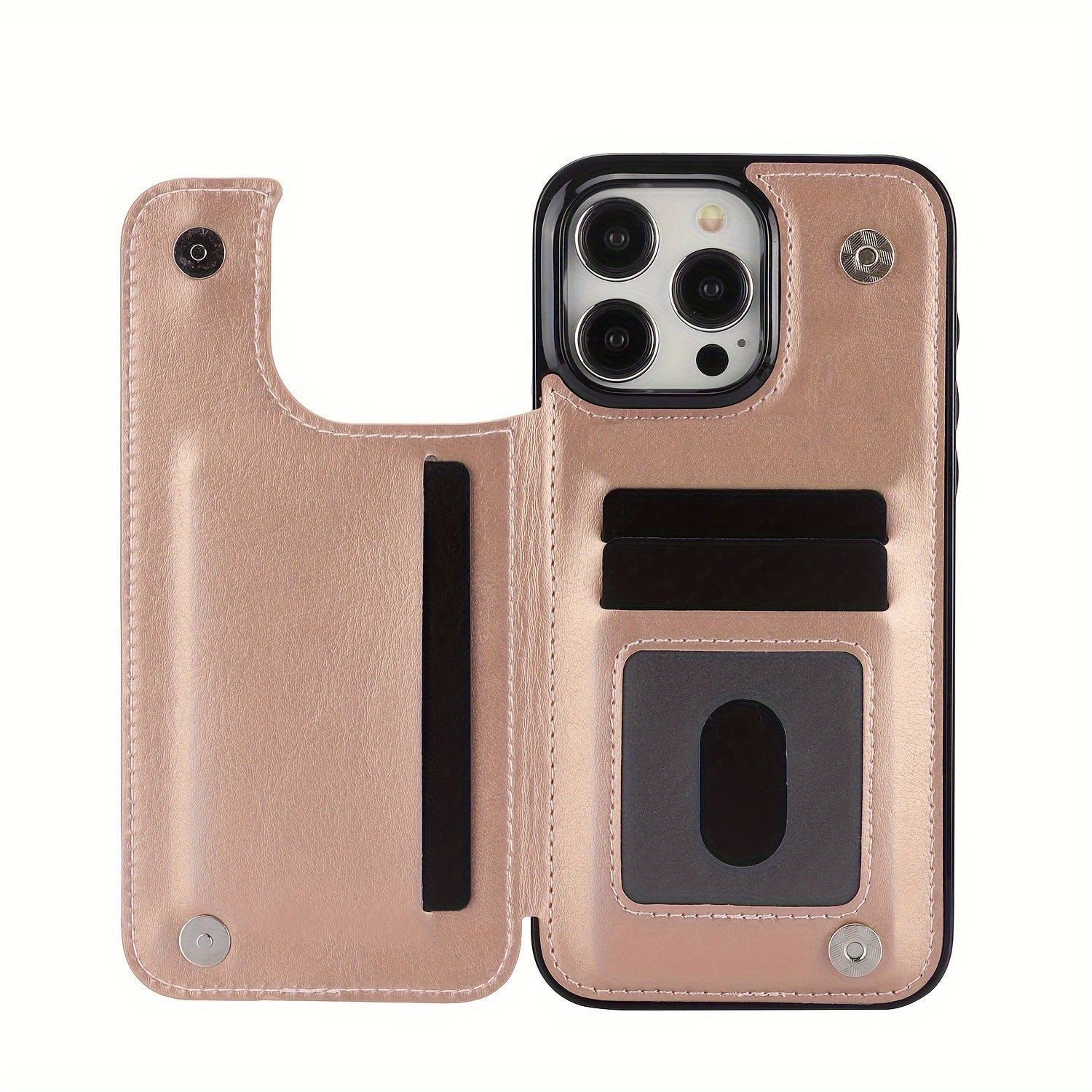 for iPhone 16 15 14 13 12 11 Pro Max XR XS Max SE 2022/2020 7 8 Plus Wallet Case with Card Holder, Faux Leather Kickstand Card Slots Case, Double Magnetic Clasp and Durable Shockproof Cover