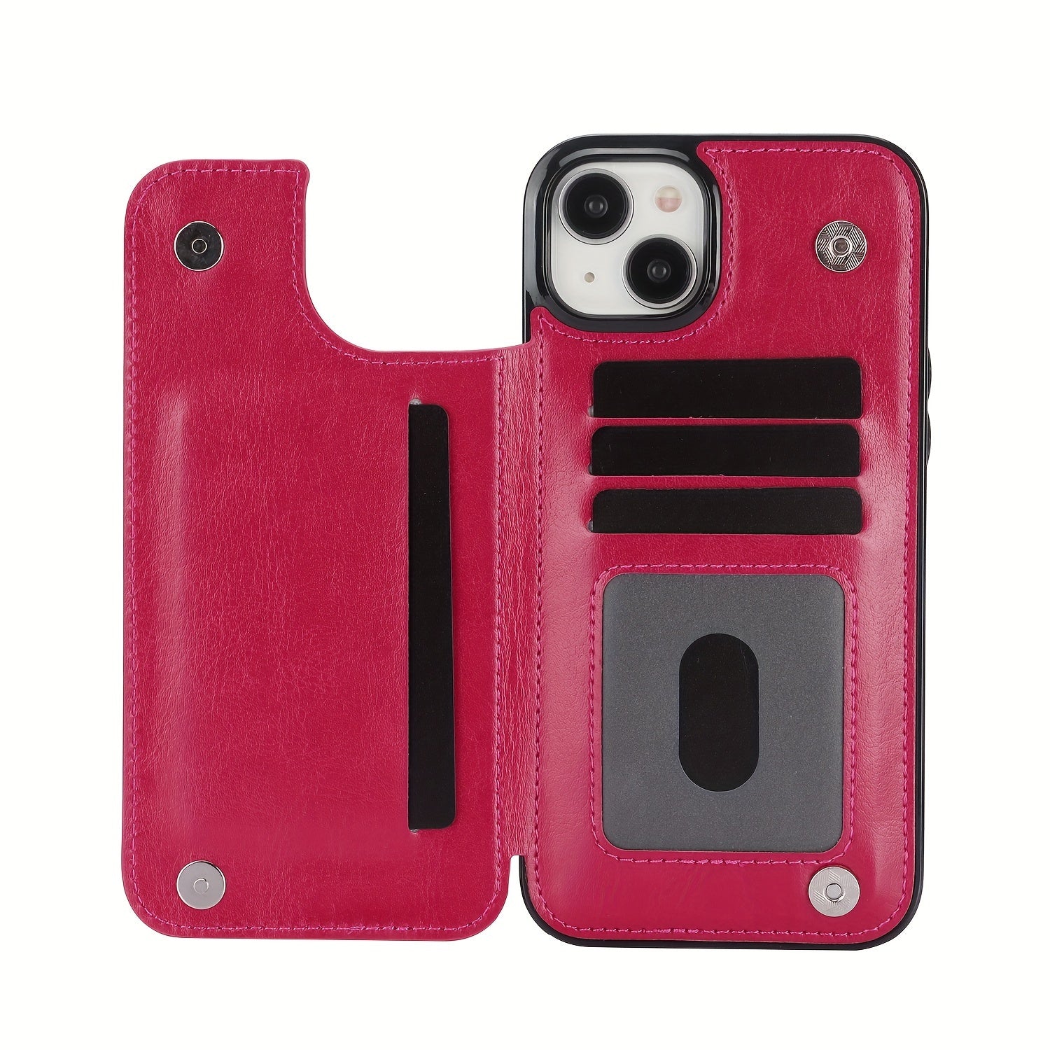 for iPhone 16 15 14 13 12 11 Pro Max XR XS Max SE 2022/2020 7 8 Plus Wallet Case with Card Holder, Faux Leather Kickstand Card Slots Case, Double Magnetic Clasp and Durable Shockproof Cover