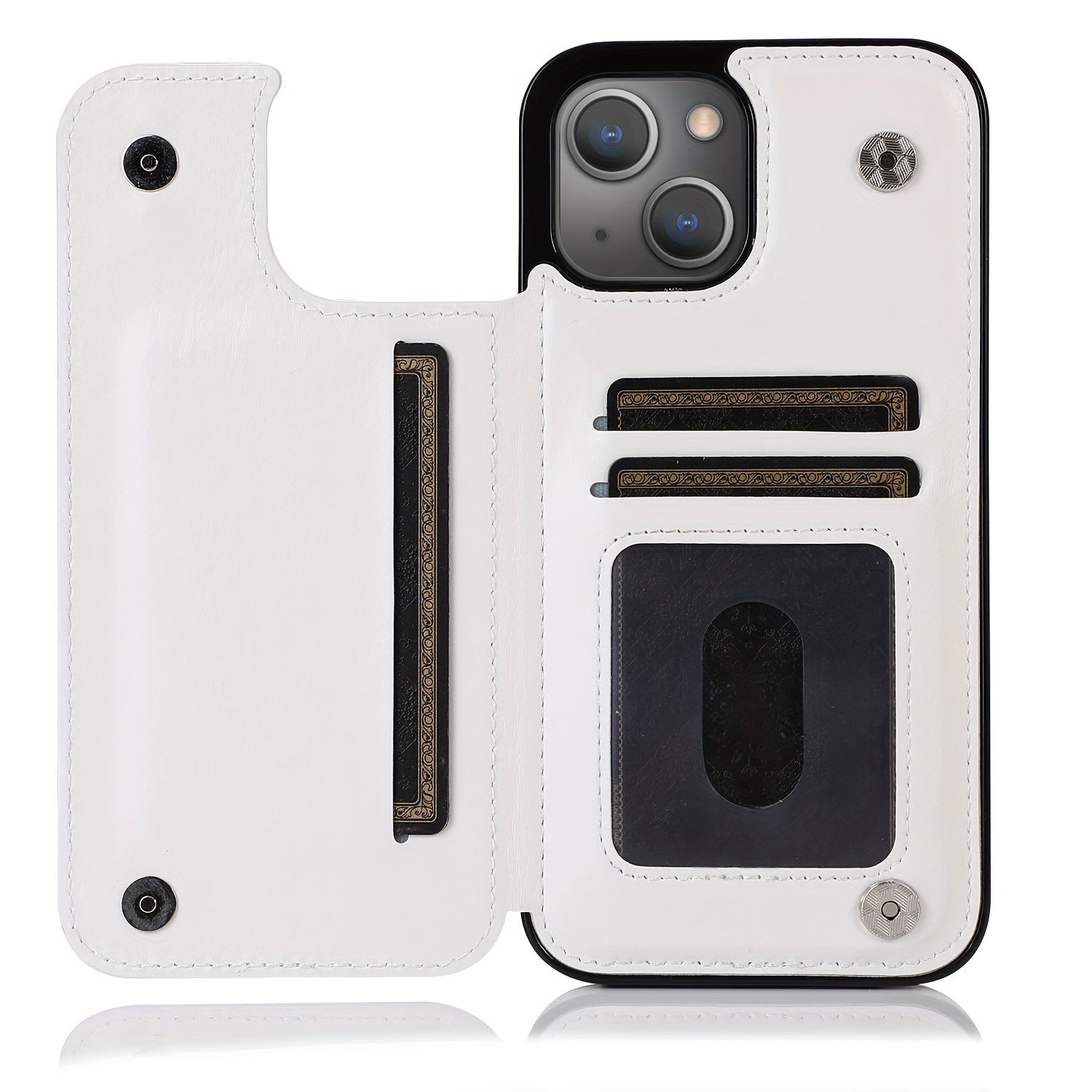 for iPhone 16 15 14 13 12 11 Pro Max XR XS Max SE 2022/2020 7 8 Plus Wallet Case with Card Holder, Faux Leather Kickstand Card Slots Case, Double Magnetic Clasp and Durable Shockproof Cover