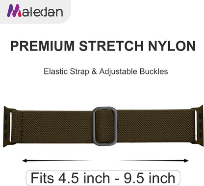 Maledan 10 Pack Stretchy Solo Loop Compatible with Apple Watch Band 40mm 38mm 41mm 42mm 44mm 45mm 46mm 49mm Women Men,Soft Nylon Elastic Strap Wristband for iWatch Series 10 9 8 7 6 5 4 3 2 1 SE Ultra