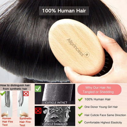 12A Human Hair Bundles - Straight 14 Inch 100% Unprocessed Brazilian Virgin Hair - Double Weft Weave - Natural Black Color Human Hair Extensions