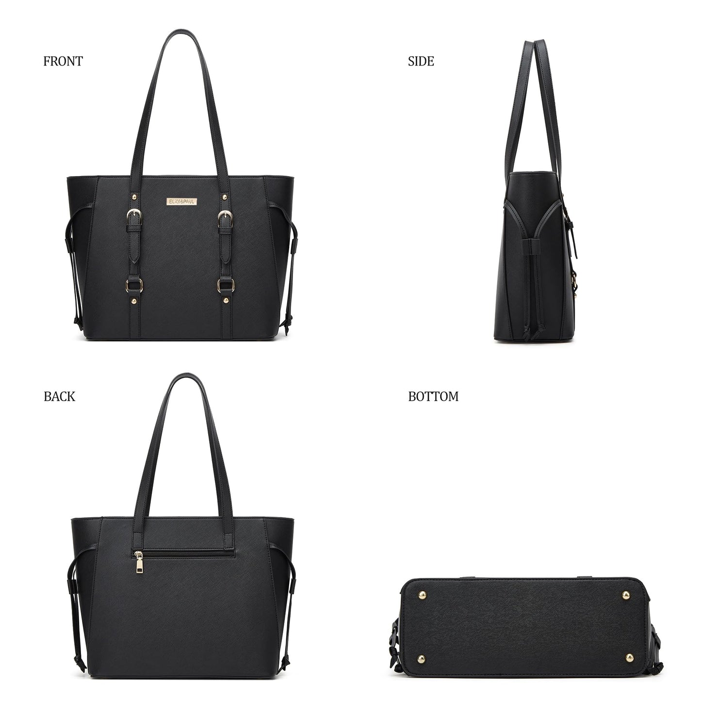 Women Fashion Synthetic Leather Handbags Tote Bag Shoulder Bag Top Handle Satchel Purse Set 4pcs
