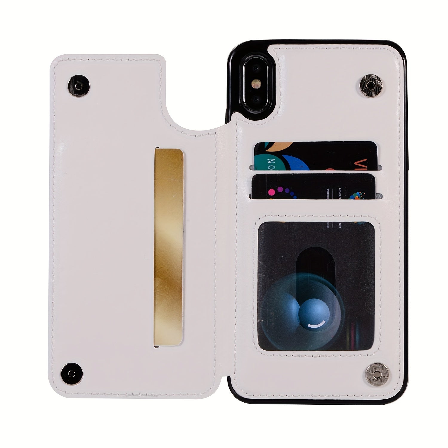 for iPhone 16 15 14 13 12 11 Pro Max XR XS Max SE 2022/2020 7 8 Plus Wallet Case with Card Holder, Faux Leather Kickstand Card Slots Case, Double Magnetic Clasp and Durable Shockproof Cover