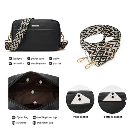 Women Fashion Synthetic Leather Handbags Tote Bag Shoulder Bag Top Handle Satchel Purse Set 4pcs