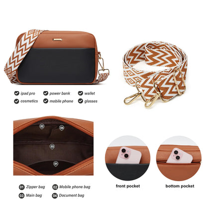 Women Fashion Synthetic Leather Handbags Tote Bag Shoulder Bag Top Handle Satchel Purse Set 4pcs