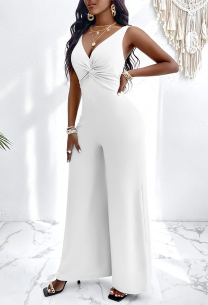 Jumpsuits for Women Dressy Casual Wide Leg Rompers Pants One Piece Suits Sleeveless High Waist Vacation Party Club