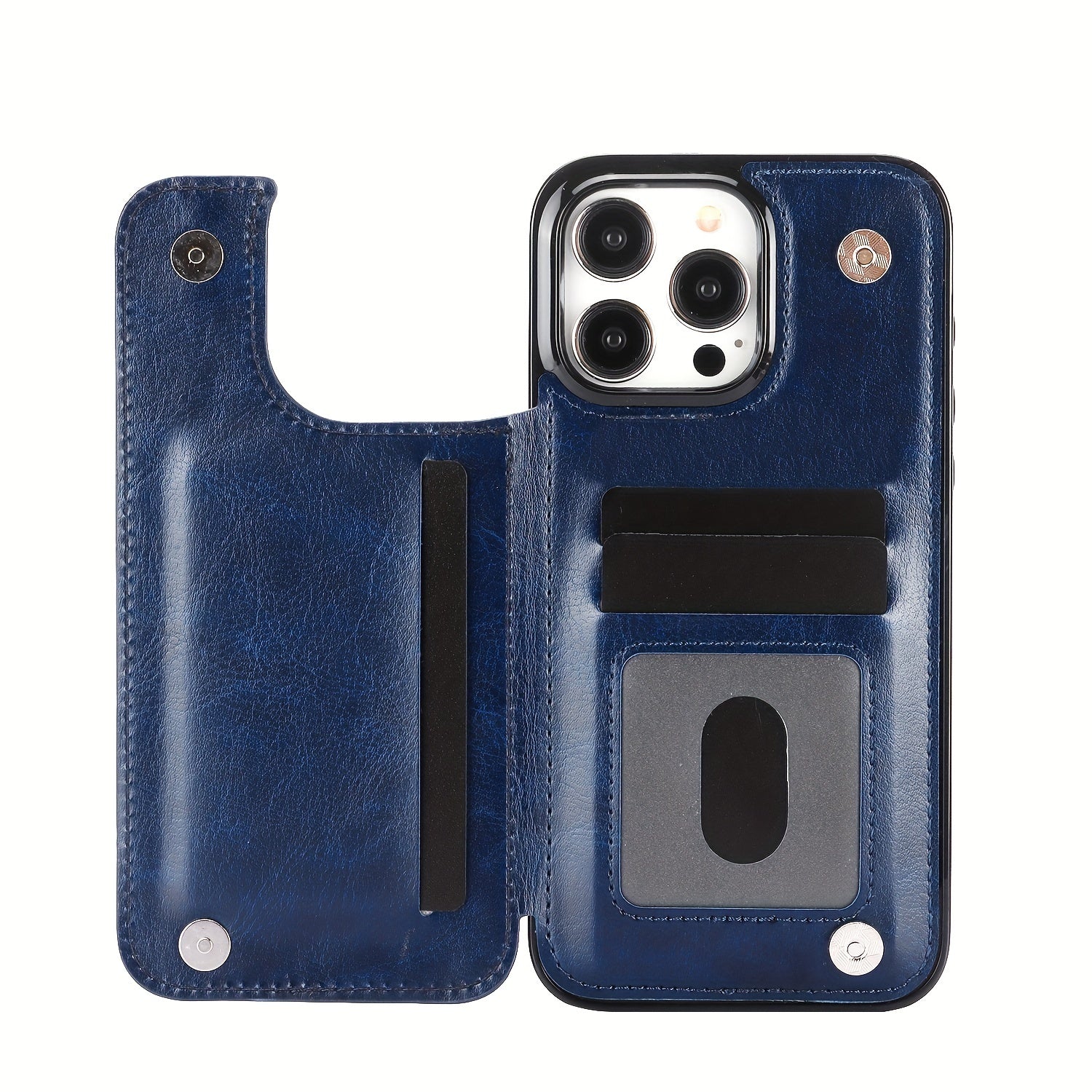 for iPhone 16 15 14 13 12 11 Pro Max XR XS Max SE 2022/2020 7 8 Plus Wallet Case with Card Holder, Faux Leather Kickstand Card Slots Case, Double Magnetic Clasp and Durable Shockproof Cover