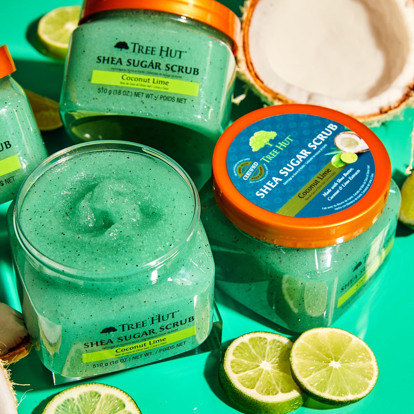 Tree Hut Shea Sugar Scrub Coco Colada, 18 oz, Ultra Hydrating and Exfoliating Scrub for Nourishing Essential Body Care
