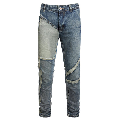 Men Ripped Jeans Fashion Slim Fit Traight Distressed Design Skinny Stretch Comfort Flex Waist Denim Pants