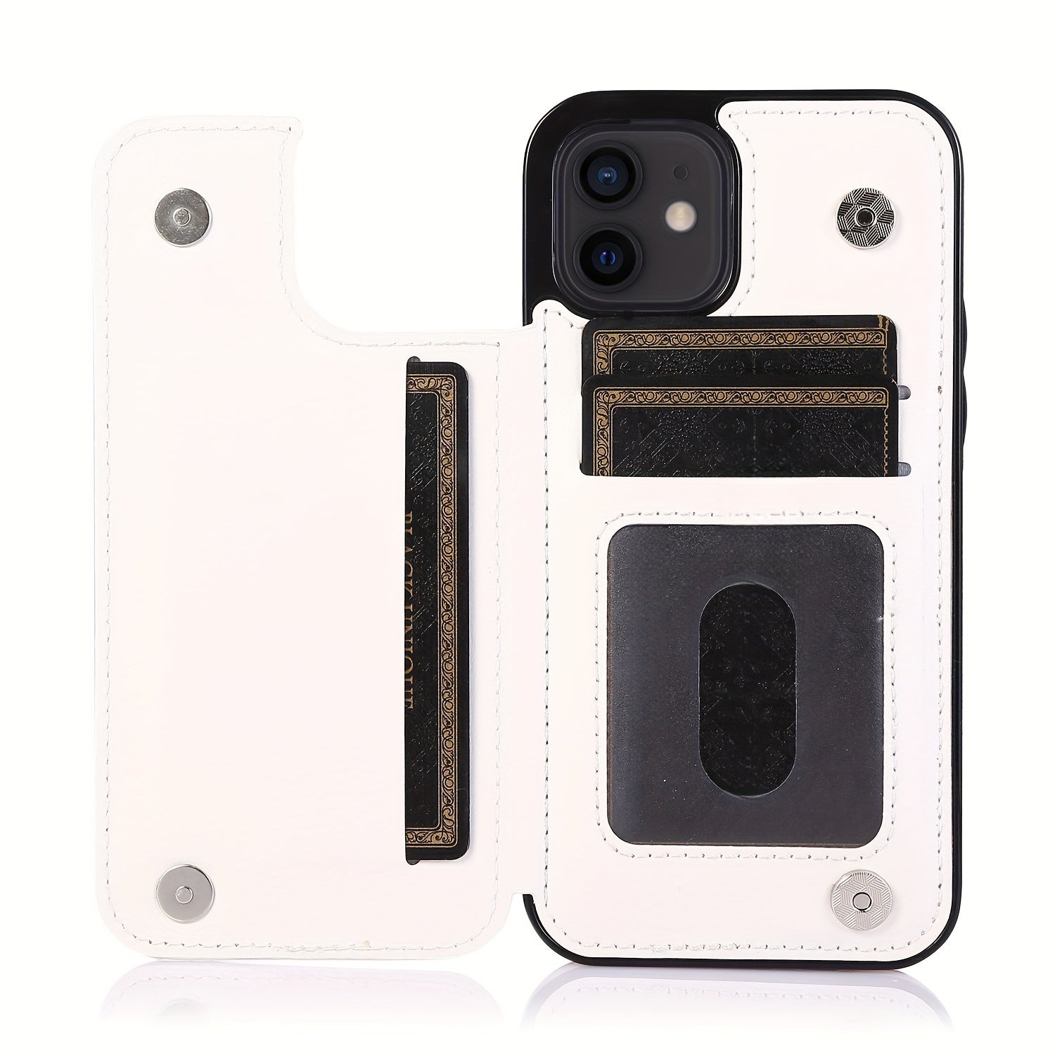 for iPhone 16 15 14 13 12 11 Pro Max XR XS Max SE 2022/2020 7 8 Plus Wallet Case with Card Holder, Faux Leather Kickstand Card Slots Case, Double Magnetic Clasp and Durable Shockproof Cover