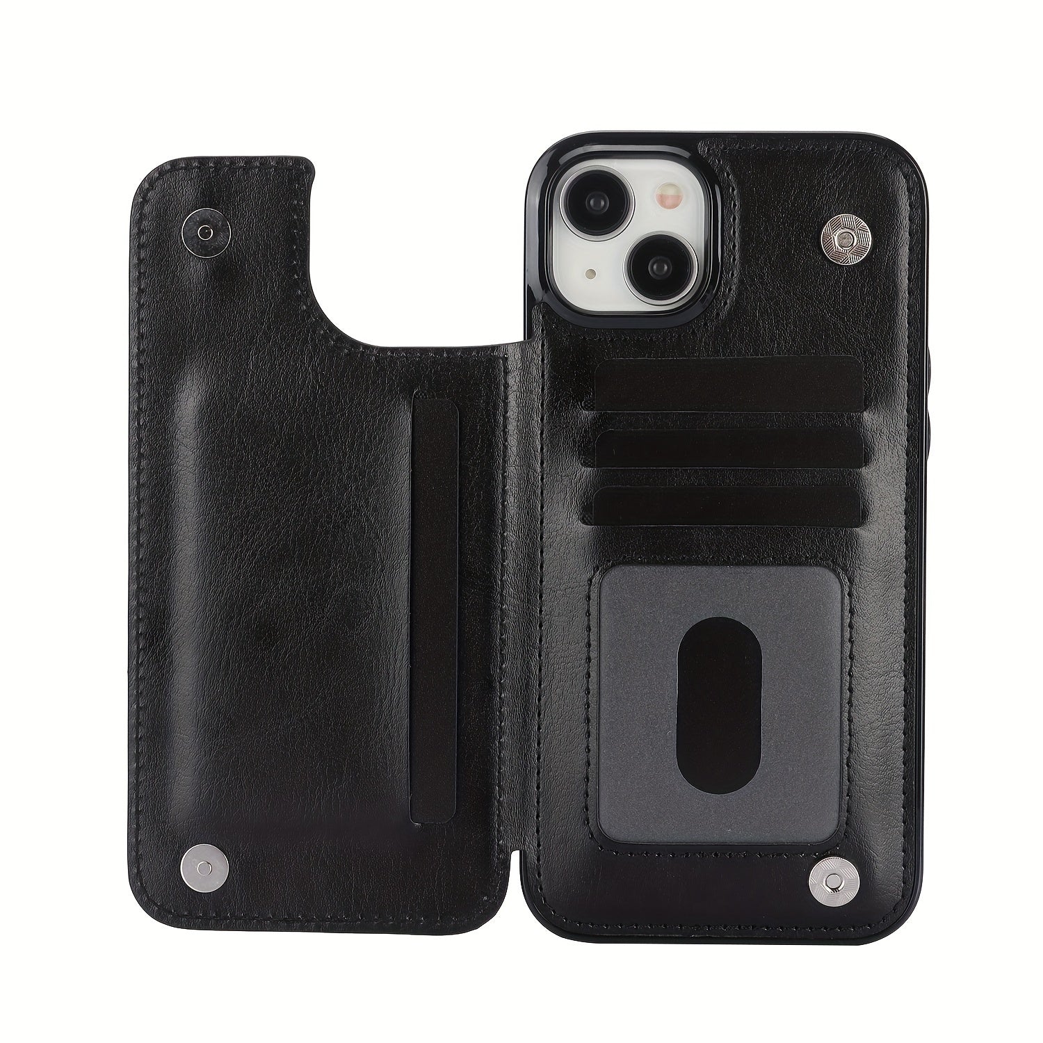 for iPhone 16 15 14 13 12 11 Pro Max XR XS Max SE 2022/2020 7 8 Plus Wallet Case with Card Holder, Faux Leather Kickstand Card Slots Case, Double Magnetic Clasp and Durable Shockproof Cover