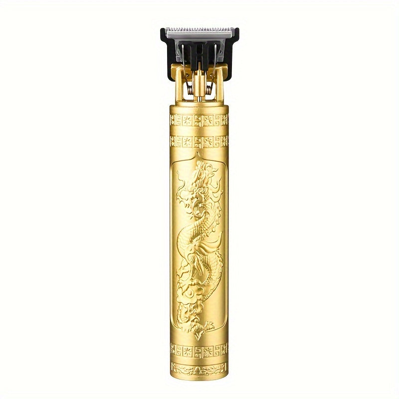 [Professional Hair Clipper] Rechargeable Professional Electric Hair Clipper Kit for Men - 1-Set, Dragon Design in Golden, Black, & Copper, 400mAh Lithium Battery, Ideal Father's Day Gift