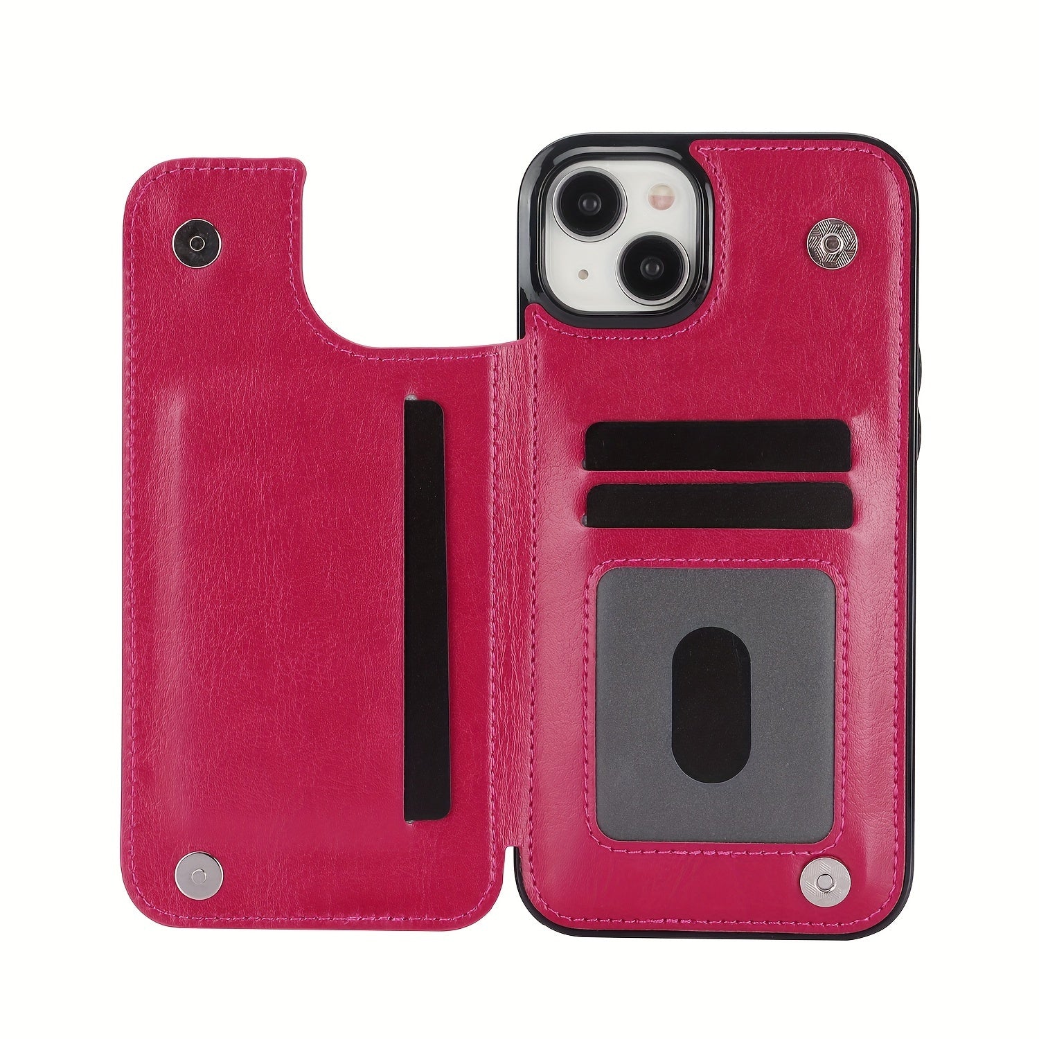 for iPhone 16 15 14 13 12 11 Pro Max XR XS Max SE 2022/2020 7 8 Plus Wallet Case with Card Holder, Faux Leather Kickstand Card Slots Case, Double Magnetic Clasp and Durable Shockproof Cover