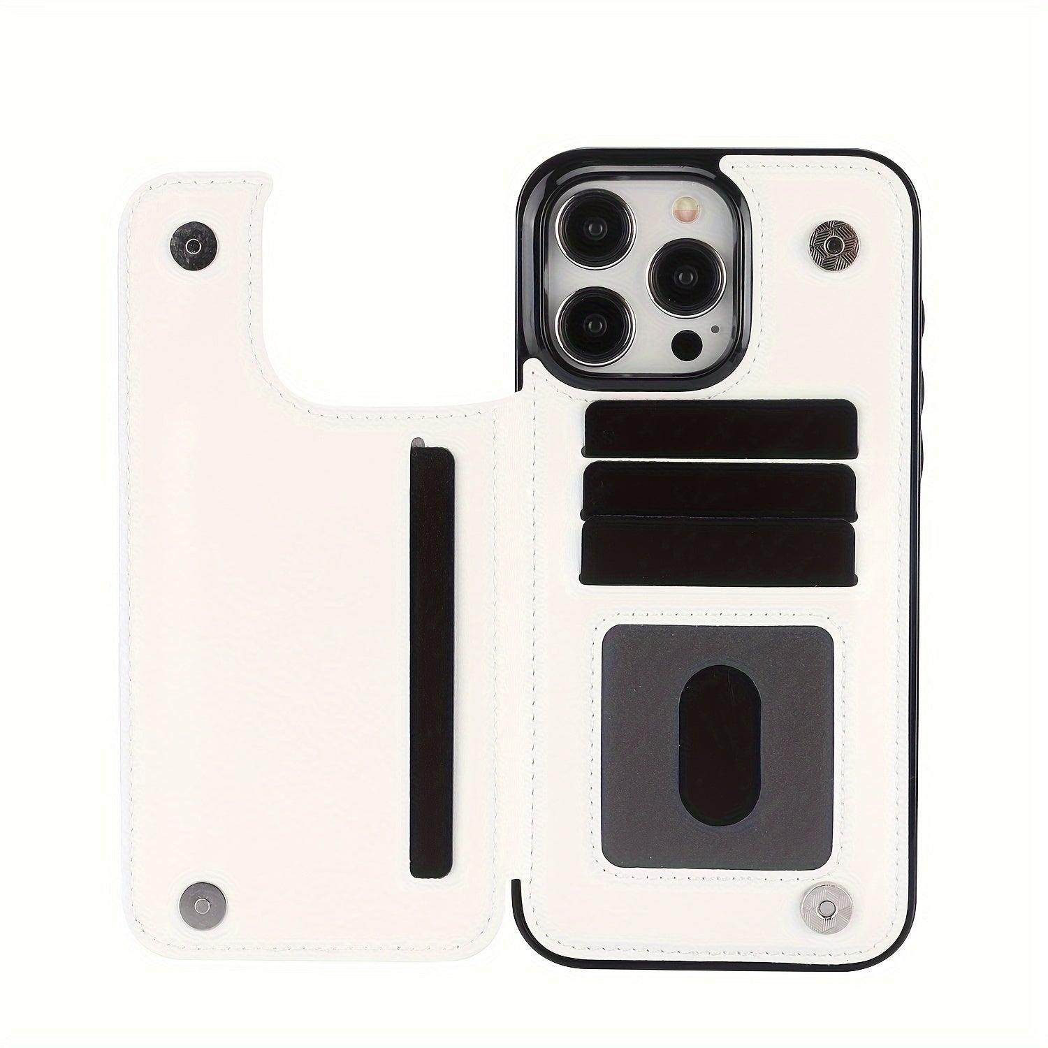 for iPhone 16 15 14 13 12 11 Pro Max XR XS Max SE 2022/2020 7 8 Plus Wallet Case with Card Holder, Faux Leather Kickstand Card Slots Case, Double Magnetic Clasp and Durable Shockproof Cover