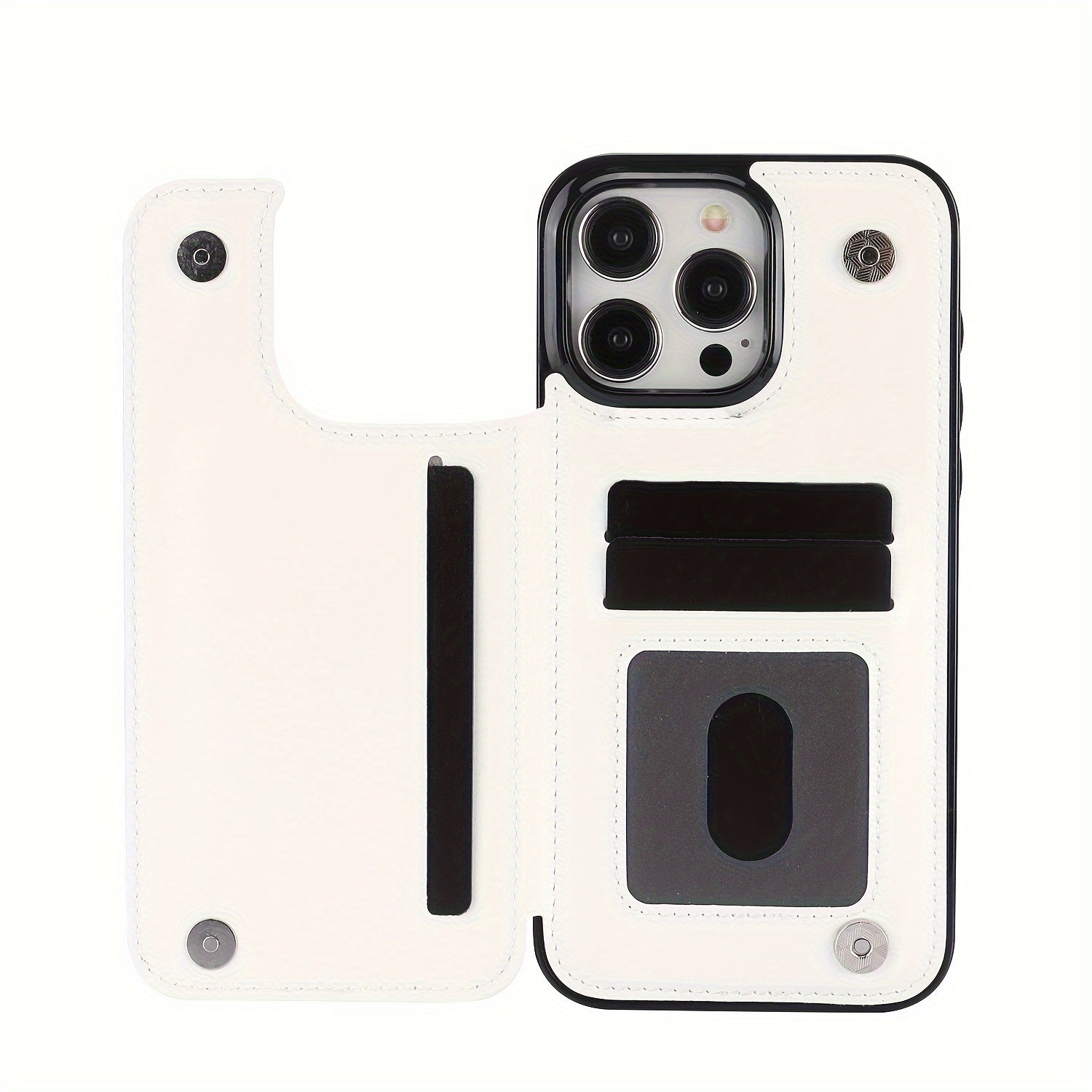 for iPhone 16 15 14 13 12 11 Pro Max XR XS Max SE 2022/2020 7 8 Plus Wallet Case with Card Holder, Faux Leather Kickstand Card Slots Case, Double Magnetic Clasp and Durable Shockproof Cover