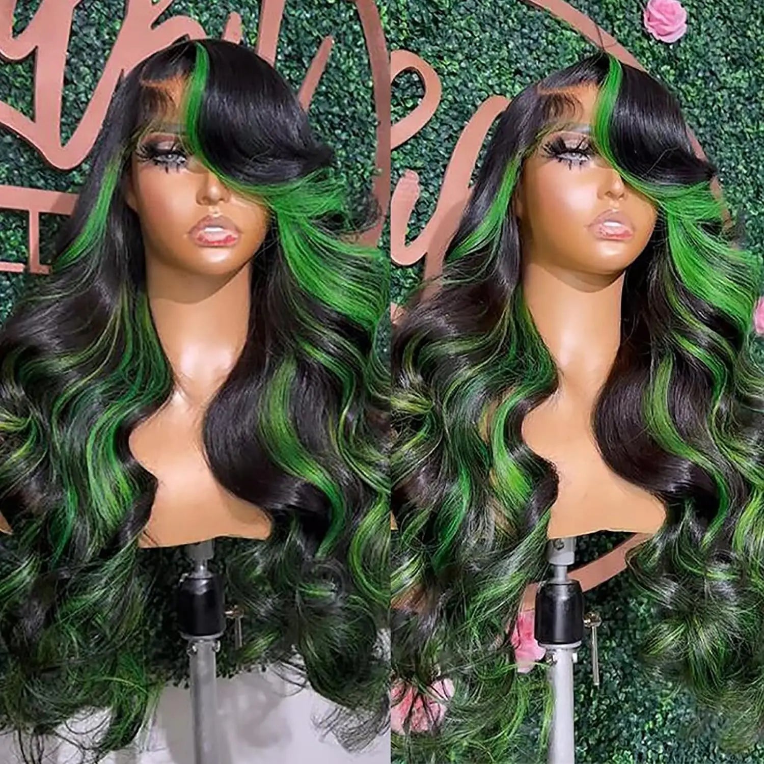Chocolate Brown 13x4 Synthetic Glueless Lace Front Wigs For Women Loose Wave Body Wave Lace Frontal Wig Pre Cut 180% Density